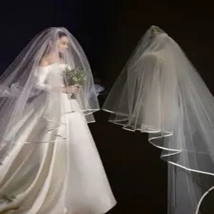 웨딩 면사포 롱 베일 웨딩면사포 3m 롱베일 셀프 헤어핀 소품 브라이덜샤워