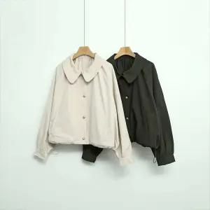 나나 긴팔 미시 자켓 둥근카라 폴리100 러블리 데일리 버튼 루즈핏 봄 40대 여자