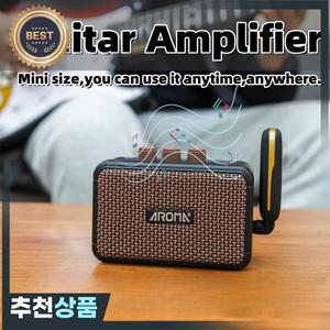 아로마 AG-04 기타 앰프 5W 출력 듀얼 스피커BT 무선/충전식 배터리/헤드폰 Aux 잭
