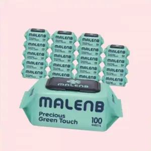 마렌비 그린 물티슈 100매 20팩 고평량 엠보싱 캡형 아기물티슈 4614924