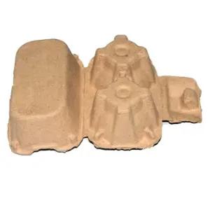 2구 종이 계란판 달걀 케이스 휴대용 보관 포장 박스 황색