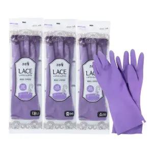 천연 라텍스 레이스 바이올렛 고무장갑 10개 3종 택1