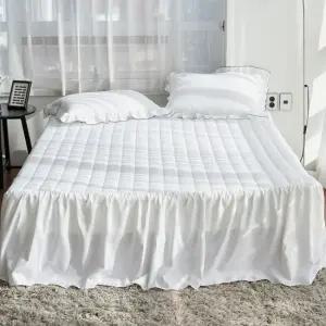 프릴 침대 스커트 커버 오코텍스 인증 침대패드 우아한 매트 슈퍼싱글 퀸