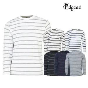 엣지애 공용 줄무늬 라운드 티셔츠-5XL MCTMD5004SF1 남성 남자 긴팔 단가라 패션