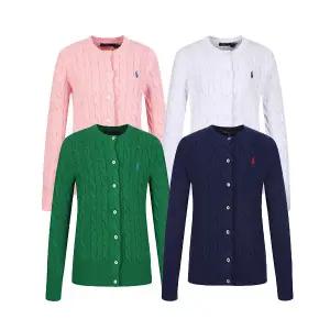 랄프로렌폴로 여성 케이블 니트 꽈배기 가디건 4종택1