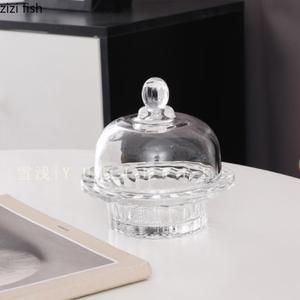 유리 디저트 그릇 캐비어 있는 접시 사시미 딤섬 샐러드 뚜껑이 요리 버터 케이크