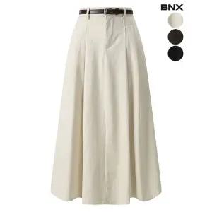 [하프클럽/BNX]여성 코튼 하프 밴딩 벨티드 스커트