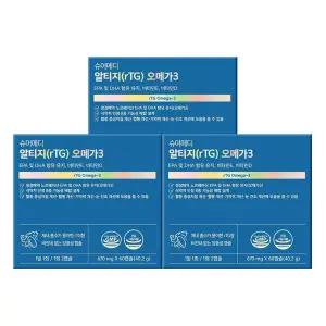 슈어메디 알티지 rTG 오메가3 60캡슐 3박스 3개월분 기억력 혈행 눈 건조 개선