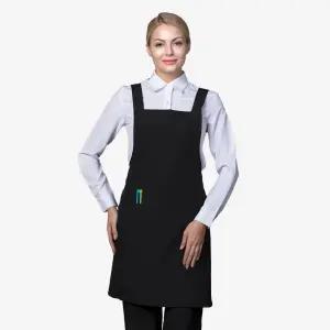 검정 벨크로 엉덩이 덮는 앞치마 X형 주방 서빙 카페 커피숍 봉사 행사 공방 단체 다용도앞치마