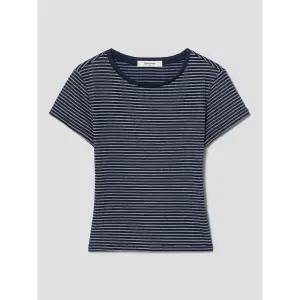 [에잇세컨즈] 배색 스트라이프 강연 반소매 티셔츠  네이비 (356242CC3R)