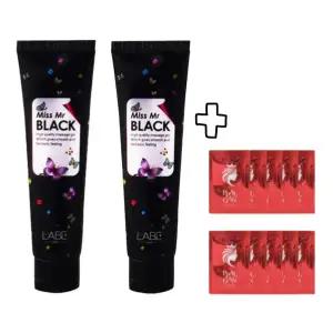 미스미스터 블랙젤 2개 + 팩10P 수용성 마사지젤 커플 윤활젤