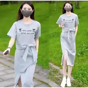 봄가을 캐주얼 반팔 스커트 세트 여성복