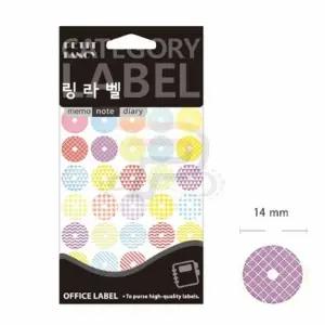 퍼니 펀치 링라벨 혼합14MM 포인트스티커 문구용품 스티커라벨