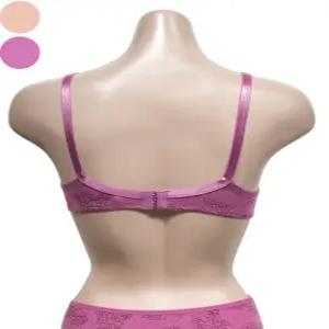 여성 플라워 패턴 노몰드 노와이어 A컵 브라