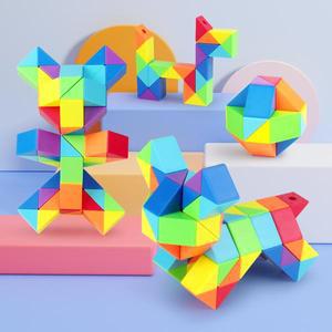SENGSO 60/72/96 세그먼트 Fidget Snake Cube 퍼즐 장난감 - 파티 선물 or 가방 필러 무지개 색상