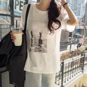 레이디 나염 여유핏 반팔티