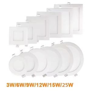 6W 조명 12W 패널 LED 원형/사각 25W 슬림 AC110V 천장 다운라이트 그리드 4W 9W 매입형 3W 220V 15W 초슬림