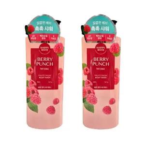 해피바스 프루츠 베리펀치 바디워시 900gx2개 약산성 촉촉보습 대용량 바디클렌저