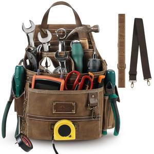 ARCFOX 11 포켓 공구 벨트 파우치, 해머 루프 및 테이프 클립이 있는 전기 기술자 남성 목수 유지보수 작업자를 위한 파우치