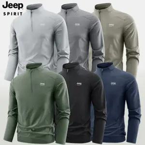 JEEP SPIRIT 남성 반집업 긴팔 티셔츠 스포츠 등산복 봄 가을