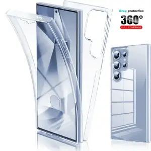 360 풀 커버 전면 + 후면 케이스 삼성 갤럭시 S24 S25 S23 S22 S21 울트라 S10 S9 S8 참고 20 10 9 8 충격