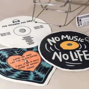 CD모양 러그 레코드판 카페트 단모극세사 뮤직 음악