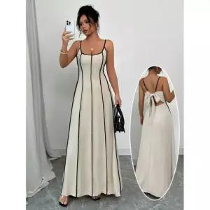 여사친 원피스 코디 슬리브리스 배색 핀턱 민소매 나시 스포M1