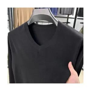남성 니트 가을 봄 캐주얼 이너 댄디 브이넥 기본 풀오버 솔리드 하게 스포M3
