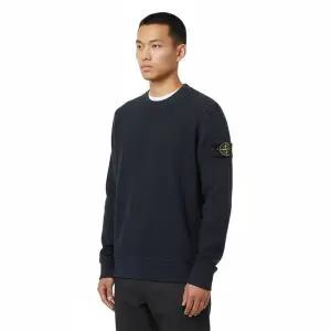 [스톤아일랜드] 와펜 패치 와플 플리스 맨투맨 네이비 6100056 153263422