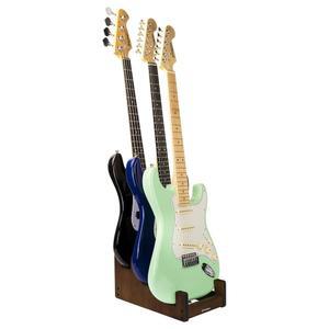 기타 STRICH L 디스플레이 3 3EW 바닥 공간 스튜디오 스탠드 가정용 랙 나무 기타 무대용 3홀더 전기베이스용 호두색 절약형