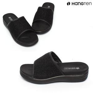 행텐 HT-137 여성용 글리터 쿠션 통굽 슬리퍼 슬라이드 외출용 사무실용