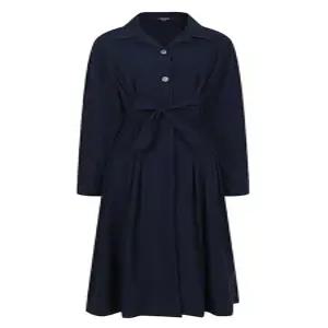 버튼 허리 핀턱 벨트 카라 원피스(LC61D3OP505B)