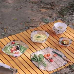 휴대용 초경량 캠핑 접이식 백패킹 그릇 접시 플레이트