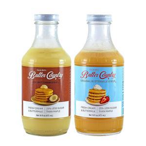 버터 컨트리 리치 앤 크리미 버터밀크 시럽 2개 | 오리지널 버터밀크 + 코코넛 크림 2/16온스 병 2개