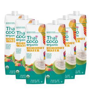 태국 코코 코코넛 워터, 설탕 첨가 없음, 인공 성분 없음, 천연 전해질, 100% 순수, 농축액 없음 - 33.8 fl. oz (6 Pk)
