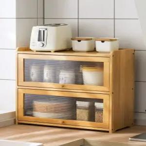 주방미니수납장 홈카페 원목주방 이케아 2단 그릇 다이