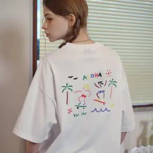 올라 크레용 반팔티 화이트