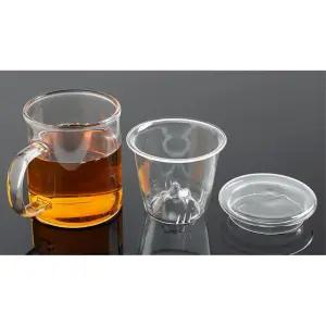 따뜻한녹차 보이차 내열유리 우림필터 티머그컵 명상 레스토랑 다기 홈카페 탕비실