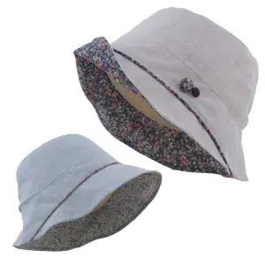 [navid1]국내제작 시원한 린넨 꽃챙 벙거지 엄마 중년 여성 여름 버킷햇 모자/AN-BK15