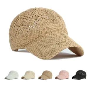 여름철 통기성 좋은 펀칭 니트 짜임 메쉬 시원한 여름모자 여자 햇빛차단 볼캡