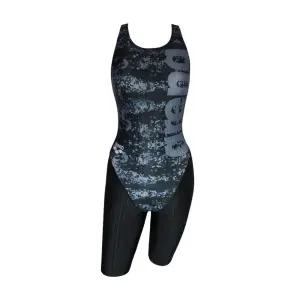 아레나 여성 반신 수영복 4부 레이서백 A4BL1LD16-BLK