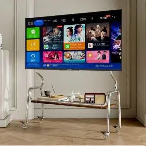 이동식tv스탠드 tv거치대 바퀴형 스테인리스 대형 초 티비받침대 벽걸이스탠드