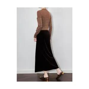 치마 여자 고화질로 광택 벨벳 럭셔리 A라인 가을겨울 슬림핏 미디엄 러블리 다올4