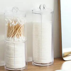 아크릴 화장솜케이스 원형 투명 화장솜 정리함 1P 원형 디스펜서 케이스 솜 정리함 화장 보관함 투명 대