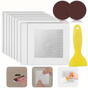 스크레이퍼와 사포가 포함된 4개입 석고보드 수리 키트 - 완전한 세트 메쉬 및 금속 시트, 스패클링 컴파