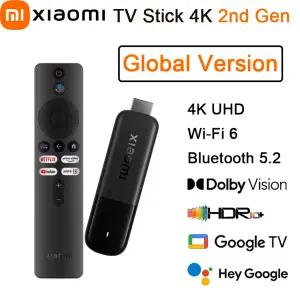 샤오미 TV 스틱 4K 2세대 글로벌 버전 2GB 램 8GB 저장용량 BT5.2 돌비 비전 HDR10 Wi-Fi 6 휴대용 스트리