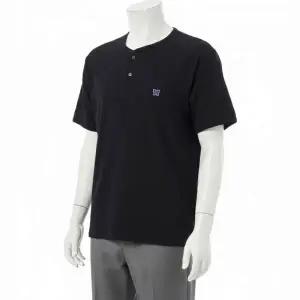 니들스 Needles 헨리넥 티셔츠 코튼 피케 블랙 QV355