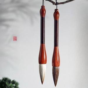 원목붓대 모필 대형 서예도구 3종세트 겸용 붓글씨붓 케이스 원목봉 학원 옻칠 붓대