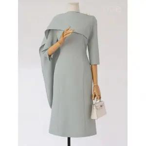 [26 봄신상] UNE[윈] 드레이프패널 럭셔리원피스