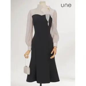 [26 봄신상] UNE[윈] [77까지]블라우스블록 그레이스원피스